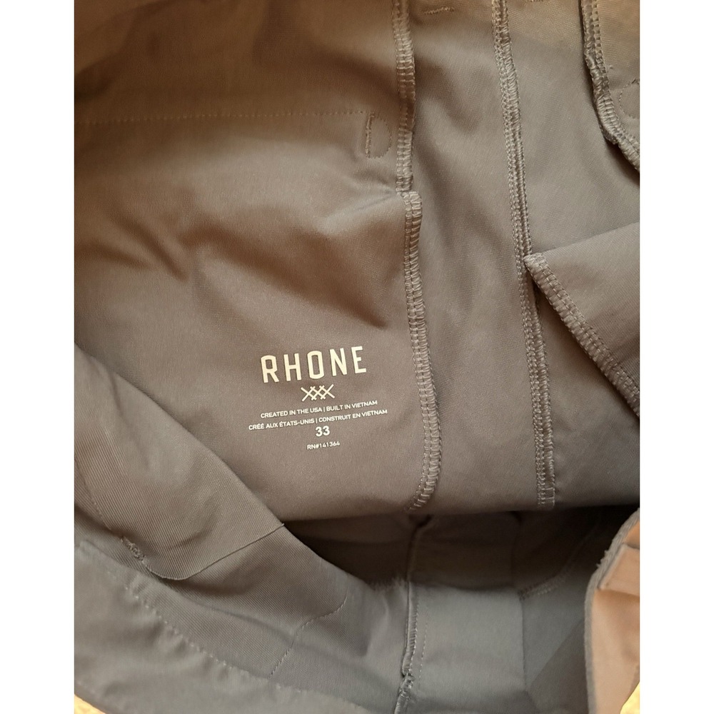 Rhone Men's Commuter Pants 33 Gray Straight Flat Front Stretch Zip Pocket - Picture 8 of 9